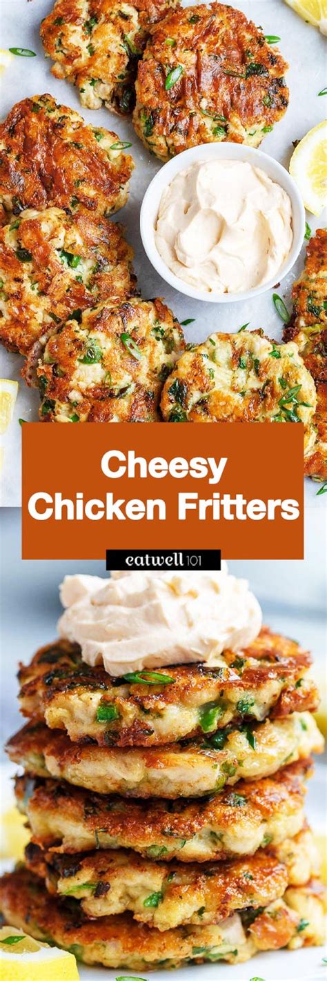 Cheesy Chicken Fritters Recipe Chicken Patties Recipe — Eatwell101