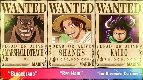 First Bounties Of All Yonko One Piece Youtube