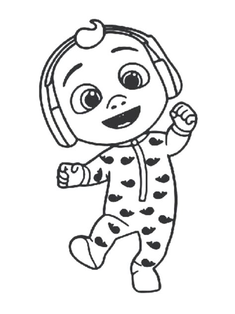 Cocomelon Dancing Jj Coloring Page Download Print Or Color Online