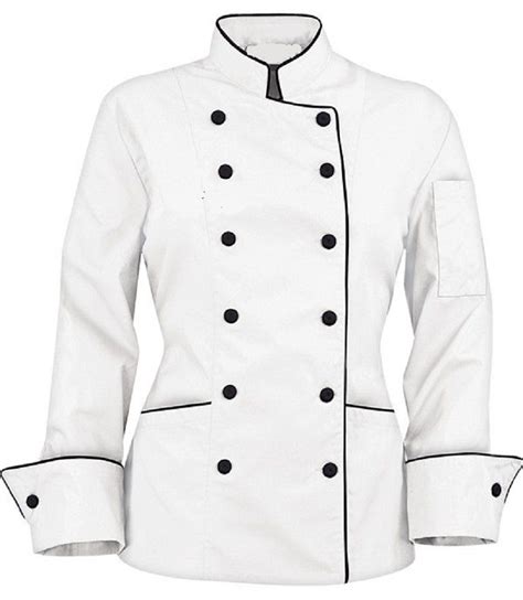 Long Sleeves Tailored Fit Chef Jacket Coat Uniform For Women For Food