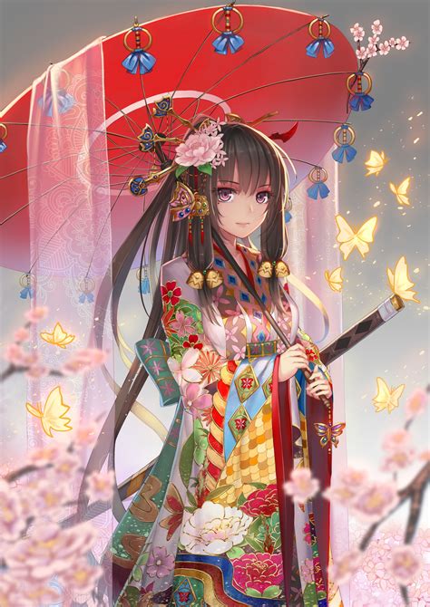 Beautiful Japanese Girl Kimono Umbrella Wallpaper Gir