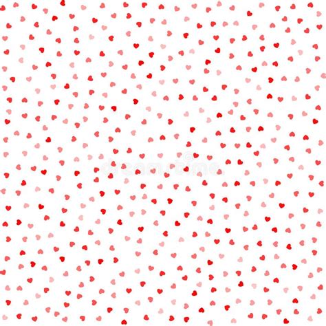 Vector Valentines Day Card Seamless Pattern Red Small Hearts Background
