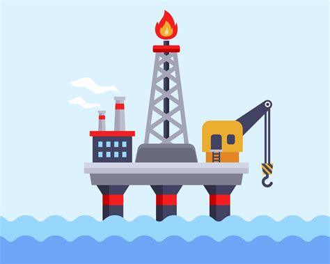 plataforma petrolera en el océano para la producción de petróleo Vector en Vecteezy
