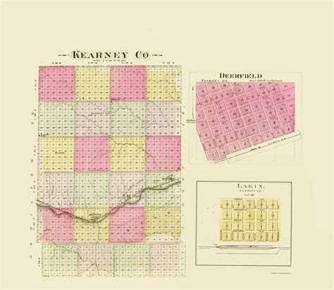 Old County Maps Kearney County Kansas Ks By Lh Everts 1887