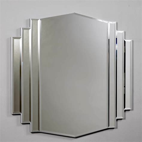 Art deco vintage frameless wall hanging bevelled edged mirror 20 x 12. Morris Mirrors Ltd Art Deco Design Mirror & Reviews ...
