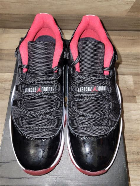 Nike Air Jordan 11 Xi Retro Low Black Red Bred White 528895 012 Size 10
