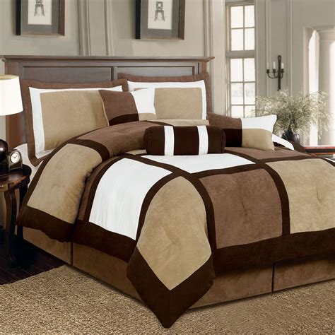 Textiles Plus Inc Microsuede Patchwork Bed In A Bag 7 Piece Comforter