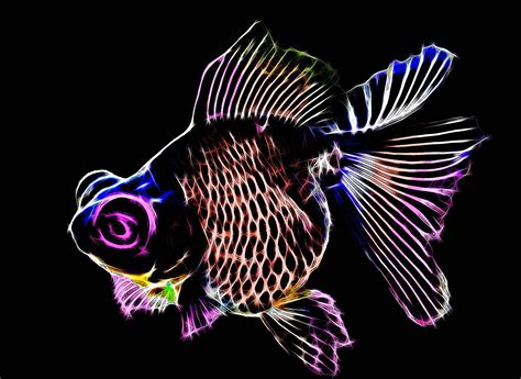 Pin By Alex Bazhan On Fractal Neon Animals Fractal Art Animals Fish Pet