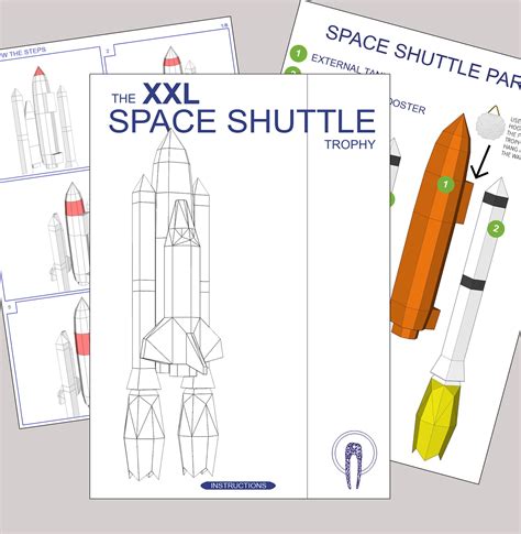 Space Shuttle Papercraft Nasa Diy 3d Space Ship Rocket Low Etsy