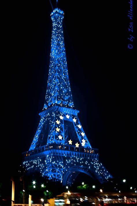 Blue Eiffel Tower With European Flag Baby Blue Aesthetic Light Blue