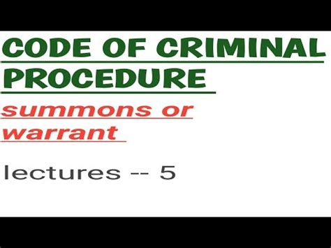 Summons Or Warrant Code Of Criminal Procedure Crpc Classes In Hindi