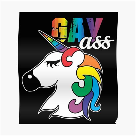 Rainbow Unicorn Gay Lesbian Pride Poster By Risstinna Redbubble