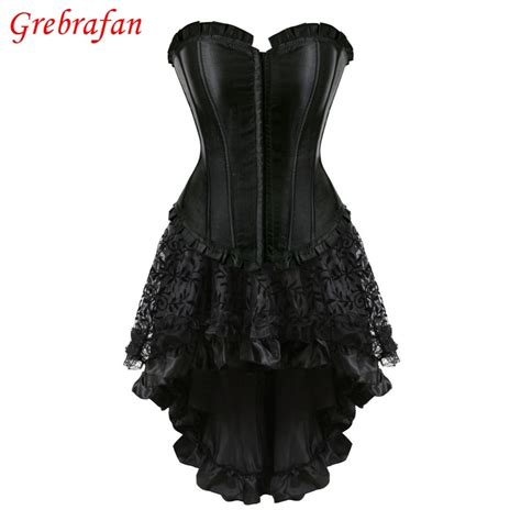 Classic Slim Lace Up Back Halloween Corsets With Fluffy Pleated Layered