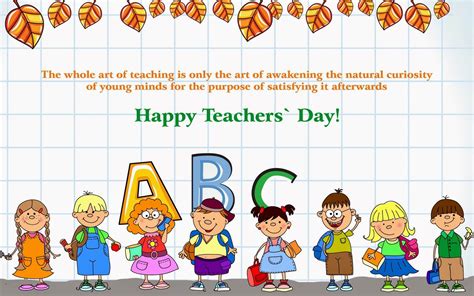 Be it school, college or any other sending teachers day quotes, greeting cards messages using teachers day wishes cards is a way of expressing your gratitude and thanksgiving. Happy Teachers Day Quotes Cartoon Kids Wallpaper