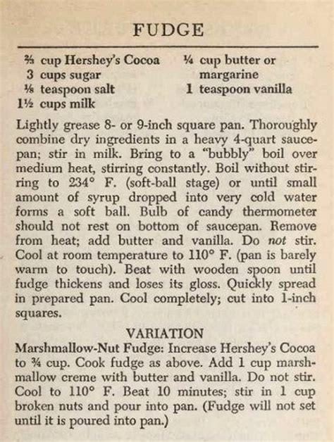 Hershey Fudge Recipe From 1950 Laurena Hutchens