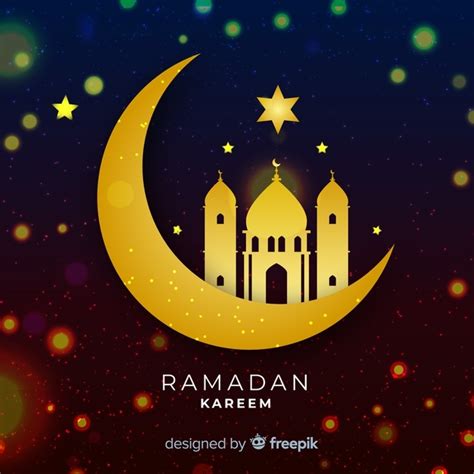 Platte Ontwerp Ramadan Halve Maan Gratis Vector