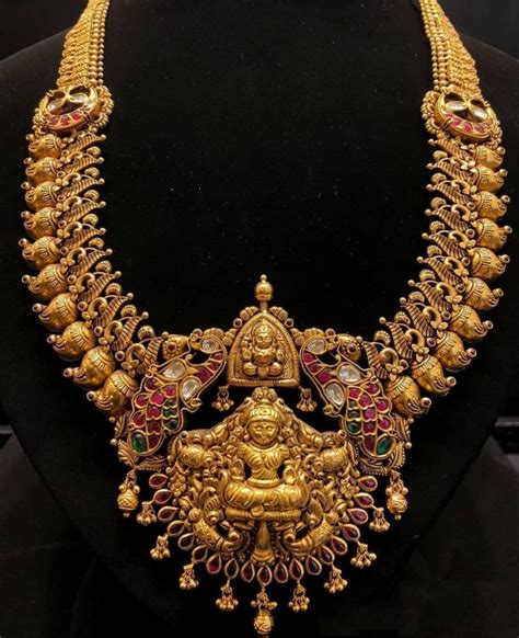 lakshmi pendant temple jewelry dhanalakshmi jewellers
