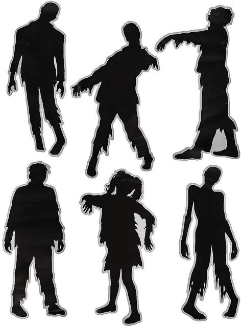 Creepy Zombie Silhouette Paper Cut Outs For Halloween