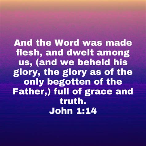 John 1 14 And The Word Was Made Flesh And Dwelt Among Us And We Beheld