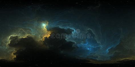 360 Degree Stellar Space Background With Nebula In Another Dimension