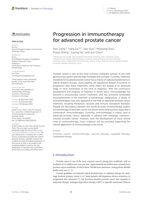 Pdf Progression In Immunotherapy For Advanced Prostate Cancer