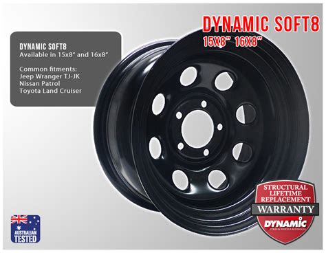 Dynamic 16x8 Soft 8 4x4 Steel Wheel 5x127 25 Black