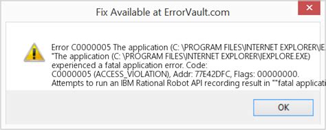 How To Fix Error C0000005 The Application C Program