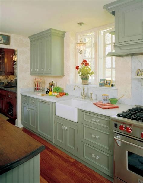 Green Color Kitchen Cabinets