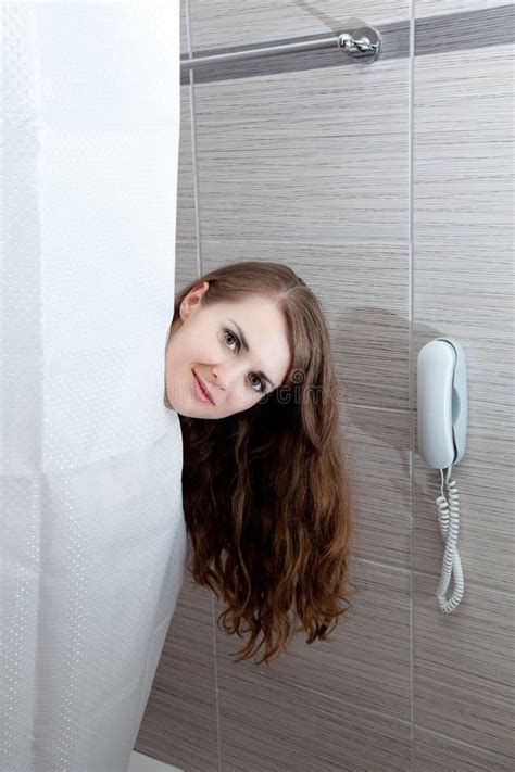 Attractive Woman Taking Shower Stock Photography Image