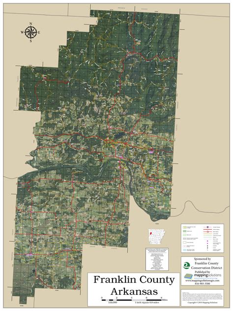 Franklin County Arkansas 2019 Aerial Wall Map Mapping Solutions