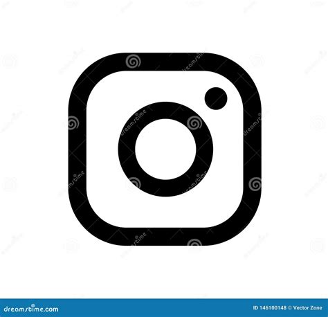 Instagram Logo Icon Vector Black Design Illustration Editorial Stock