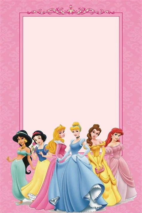 Free Printable Princess Invitation Templates Convites Da Disney