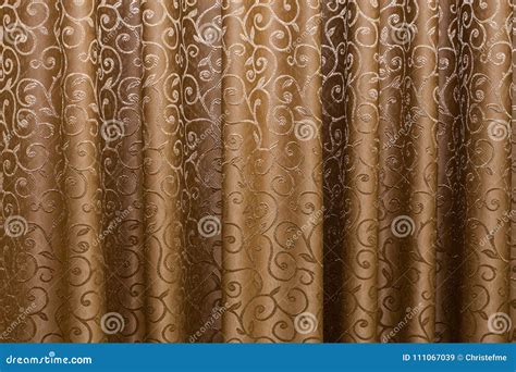 Texture Of Brown Fabric Curtains Stock Image Image Of Closeup Drapes