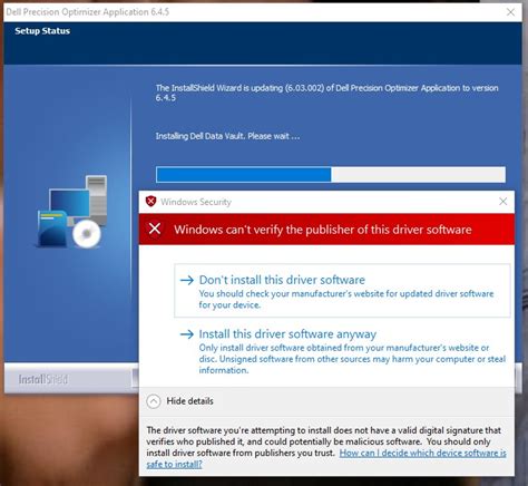 Dell Precision Optimizer Driver Software Windows Security Alert Dell