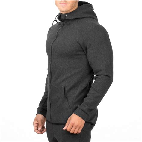 Custom Full Zip Blank Plain Gym Sports Slim Fit Hoodie For Men Buy