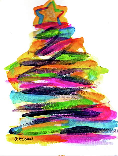 Christmas Tree Abstract Painting By Genevieve Esson Fine Art America