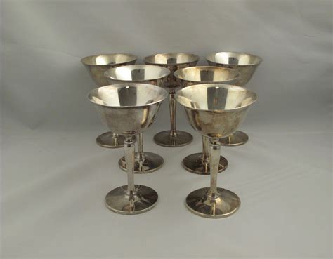 Set Of 7 Crescent Silver Mfg Wine Cups Argonne Hall Llc Etsy Wine