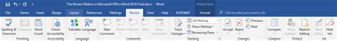 The Review Ribbon In Microsoft Office Word 2016 Qwerty Articles