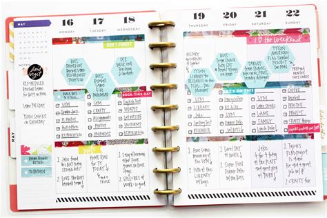 The Happy Planner™ Dividing A Weekly Page In Three — Me And My Big Ideas