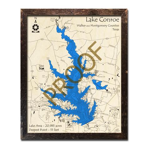 Baitrageous Map Of Beautiful Lake Conroe In East Texas Map Of Lake