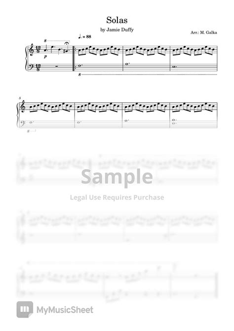 Jamie Duffy Solas Piano Easy Sheets By M Galka