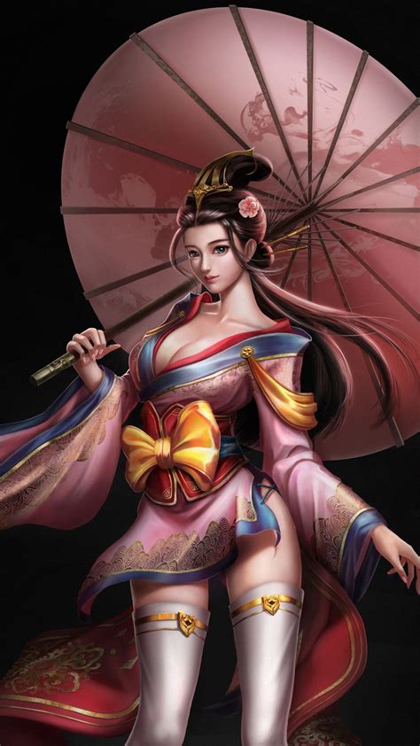 2160x3840 Asian Girl Umbrella Fantasy Art 4k Sony Xperia X