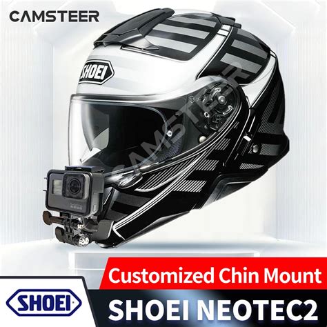 Camsteer Support De Menton Pour Casque En Aluminium Cnc Shoei Neotec Pour Gopromax Hero