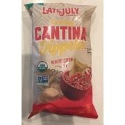 Late July Snacks Tortilla Chips White Corn Cantina Dippers Calories Nutrition Analysis