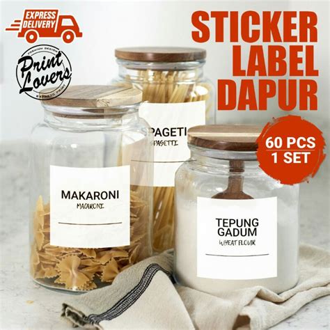 Sticker Label Dapur Waterproof Minimalist Design Rempah Ratus Dan