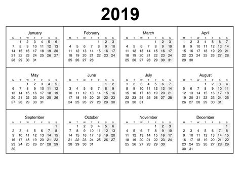2018 Full Year Calendars