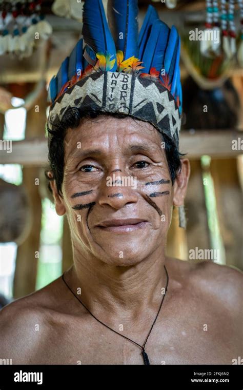 Indigenous Bora Tribe Of The Peruvian Amazon Stock Photo Alamy