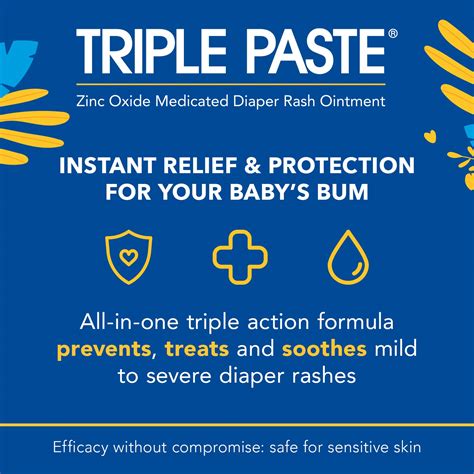 Buy Triple Paste Diaper Rash Cream For Baby 3 Oz Tube Zinc Oxide