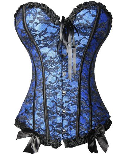 kiwi rata sexy bustier basques lace corset lingerie top sets free g string l uk 10 12 blue