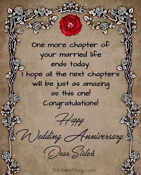 Anniversary Wishes For Sister Wedding Anniversary Messages Wedding